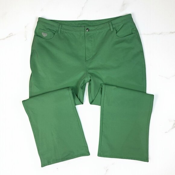 Quacker Factory Dream Jeannes Soft Knit Jeans Size 22W Seafoam Green A210151 - Picture 1 of 11